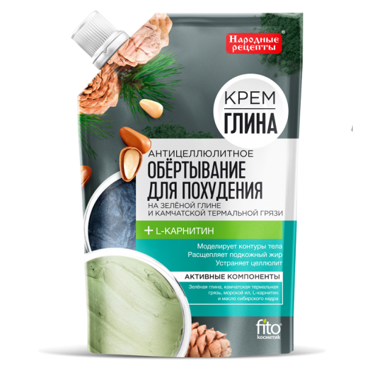 Antycellulitowy Okład do Ciała dla Aktywnego Odchudzania, Zielona Glinka, Kamczackie Błoto Termiczne 100 ml Fitokosmetik